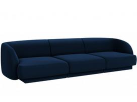 Sofa Micadoni Home Miley Velvet, mėlyna, 259 x 85 cm x 74 cm