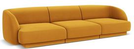 Sofa Micadoni Home Miley Velvet, geltona, 259 x 85 cm x 74 cm