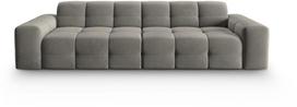 Sofa Micadoni Home Kendal Velvet 4 Seats, tamsiai pilka, 255 x 103 cm x 79 cm