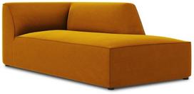 Sofa Micadoni Home Ruby Velvet Chaise Longue, geltona, dešininė, 181 x 93 cm x 69 cm