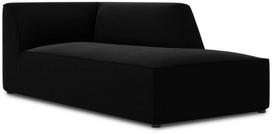 Sofa Micadoni Home Ruby Velvet Chaise Longue, juoda, dešininė, 181 x 93 cm x 69 cm