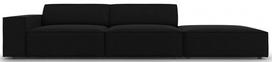 Sofa Micadoni Home Jodie 3 Seats, juoda, dešininė, 262 x 102 cm x 70 cm