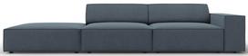 Sofa Micadoni Home Jodie Structured 3 Seats, tamsiai mėlyna, kairinė, 262 x 102 cm x 70 cm