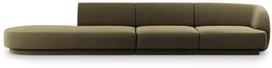 Sofa Micadoni Home Miley Velvet, žalia, kairinė, 302 x 85 cm x 74 cm