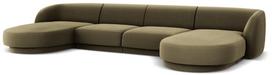 Sofa Micadoni Home Miley Velvet Panoramic, žalia, 334 x 115 cm x 74 cm