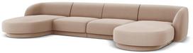 Sofa Micadoni Home Miley Velvet Panoramic, šviesiai ruda, 334 x 115 cm x 74 cm