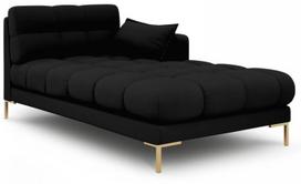 Sofa Micadoni Home Mamaia Chaise Longue, juoda, dešininė, 185 x 105 cm x 75 cm