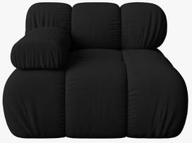 Modulinė sofa Micadoni Bellis 3D, juoda, kairinė, 94 x 94 cm x 64 cm