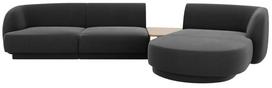 Modulinė sofa Micadoni Miley Blu14, grafito, dešininė, 300 x 145 cm x 70 cm