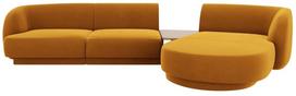 Modulinė sofa Micadoni Miley Blu68, geltona, dešininė, 300 x 145 cm x 70 cm