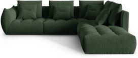 Modulinė sofa Micadoni Home Bloom City 36, žalia, dešininė, 316 x 310 cm x 95 cm