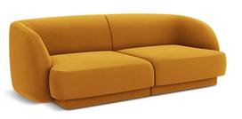 Sofa Micadoni Home Miley Velvet, geltona, 184 x 85 cm x 74 cm