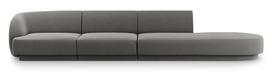 Sofa Micadoni Home Miley Velvet, šviesiai pilka, dešininė, 302 x 85 cm x 74 cm