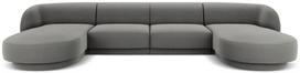 aksomine sofa - Sofa Micadoni Home Miley Velvet Panoramic, šviesiai pilka, 334 x 115 cm x 74 cm - 1 nuotrauka