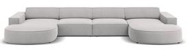 Sofa Micadoni Home Jodie, šviesiai pilka, 364 x 166 cm x 70 cm
