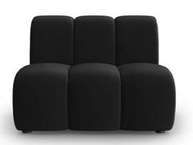 Modulinė sofa Micadoni Home Lupine Velvet, juoda, 90 x 87 cm x 70 cm