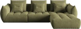 Modulinė sofa Micadoni Home Bloom Velvet, žalia, 332 x 216 cm x 95 cm