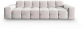 Sofa Micadoni Home Kendal Velvet 4 Seats, šviesiai pilka, 255 x 103 cm x 79 cm