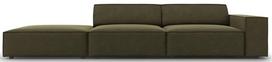 Sofa Micadoni Home Jodie 3 Seats, žalia, kairinė, 262 x 102 cm x 70 cm