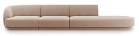 Sofa Micadoni Home Miley Velvet, šviesiai ruda, dešininė, 302 x 85 cm x 74 cm