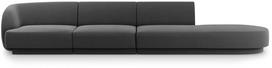 Sofa Micadoni Home Miley Velvet 4 Seats, pilka, dešininė, 302 x 85 cm x 74 cm