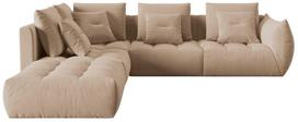 Modulinė sofa Micadoni Bloom Velvet, smėlio ruda, kairinė, 316 x 310 cm x 95 cm