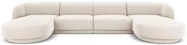 Sofa Micadoni Home Miley Velvet Panoramic, kreminė/smėlio, 334 x 115 cm x 74 cm