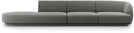 Sofa Micadoni Home Miley Velvet, šviesiai pilka, kairinė, 302 x 85 cm x 74 cm