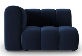 Modulinė sofa Micadoni Home Lupine Velvet, mėlyna, kairinė, 114 x 87 cm x 70 cm