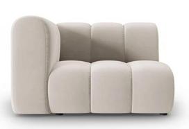 Modulinė sofa Micadoni Home Lupine Velvet, smėlio, kairinė, 114 x 87 cm x 70 cm