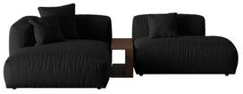 Modulinė sofa Micadoni Martina, juoda, kairinė, 292 x 176 cm x 75 cm