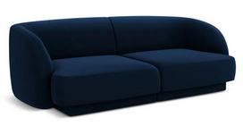 Sofa Micadoni Home Miley Velvet, mėlyna, 184 x 85 cm x 74 cm
