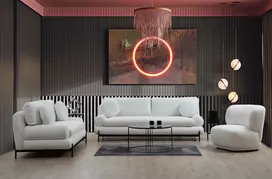 sofa livorno - Sofa Hanah Home Livorno 3-Seat, balta, 92 x 230 cm x 85 cm - 2 nuotrauka