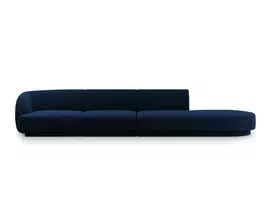 sofa micadoni home - Sofa Micadoni Home Miley Velvet, tamsiai mėlyna, dešininė, 302 x 85 cm x 74 cm - 2 nuotrauka
