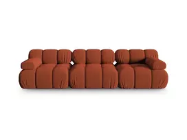 plytu imitacija - Modulinė sofa Micadoni Bellis 3D, oranžinė, 282 x 94 cm x 64 cm - 2 nuotrauka