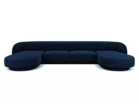 sofa micadoni home - Sofa Micadoni Home Miley Velvet Panoramic, mėlyna, 334 x 115 cm x 74 cm - 2 nuotrauka
