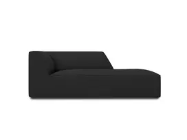 sezlongas - Sofa Micadoni Home Ruby Structured Fabric Chaise Longue, juoda, dešininė, 181 x 93 cm x 69 cm - 2 nuotrauka