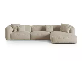 modulines kampines sofos - Modulinė sofa Micadoni Martina Boston, šviesiai smėlinė, dešininė, 332 x 176 cm x 75 cm - 2 nuotrauka