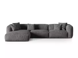 sofa micadoni martina - Modulinė sofa Micadoni Martina, pilka, kairinė, 332 x 176 cm x 75 cm - 2 nuotrauka