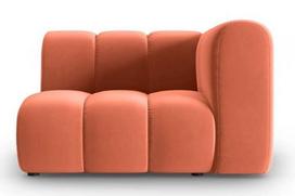 Modulinė sofa Micadoni Home Lupine Velvet, koralinė, dešininė, 114 x 87 cm x 70 cm