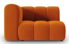 Modulinė sofa Micadoni Home Lupine Velvet, oranžinė, kairinė, 114 x 87 cm x 70 cm