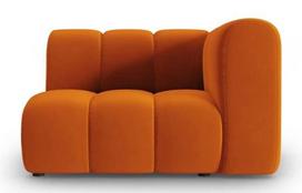 Modulinė sofa Micadoni Home Lupine Velvet, oranžinė, dešininė, 114 x 87 cm x 70 cm