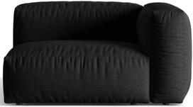 Modulinė sofa Micadoni Martina Structured, juoda, dešininė, 121 x 106 cm x 75 cm