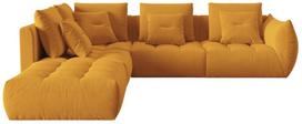 Modulinė sofa Micadoni Bloom Velvet, geltona, kairinė, 316 x 310 cm x 95 cm