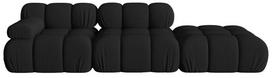 Modulinė sofa Micadoni Bellis 3D, juoda, dešininė, 282 x 94 cm x 64 cm