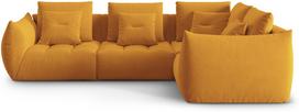 Modulinė sofa Micadoni Home Bloom Casino, geltona, dešininė, 316 x 216 cm x 95 cm