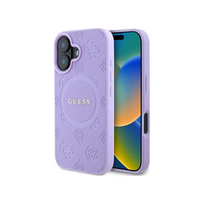 iphone 16 deklas guess - Guess "Saffiano Peony Classic Logo MagSafe Case iPhone 16" Purple - 12 nuotrauka