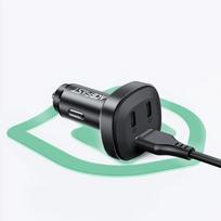 ikroviklis 66w - Automobilinis įkroviklis AceFast B3, 2 x USB Type C /1 x USB, 6.6 cm, juoda, 66 W - 5 nuotrauka