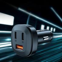 ikroviklis 66w - Automobilinis įkroviklis AceFast B3, 2 x USB Type C /1 x USB, 6.6 cm, juoda, 66 W - 8 nuotrauka
