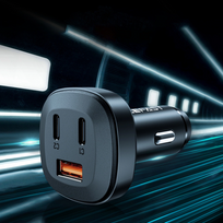 ikroviklis 66w - Automobilinis įkroviklis AceFast B3, 2 x USB Type C /1 x USB, 6.6 cm, juoda, 66 W - 16 nuotrauka